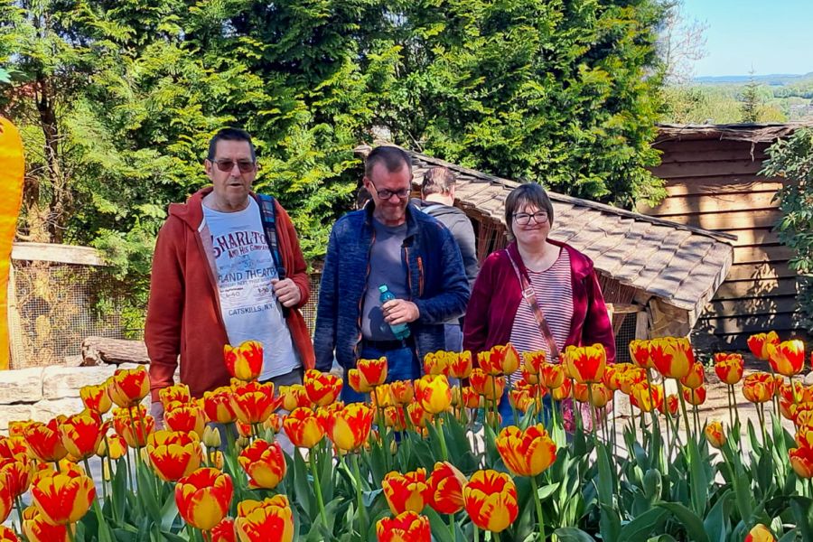 Ein schön angelegter Vogel- und Blumenpark